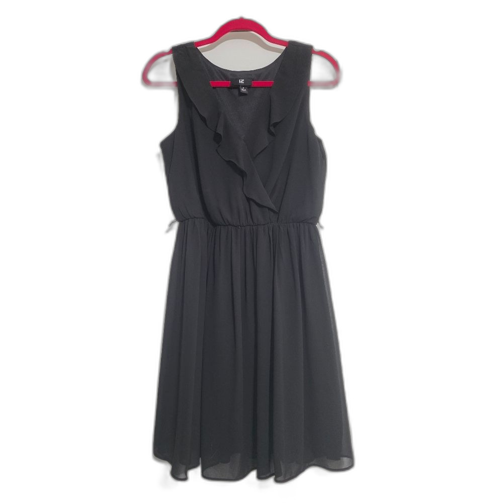 Iz Byer Black Ruffled Mini Dress